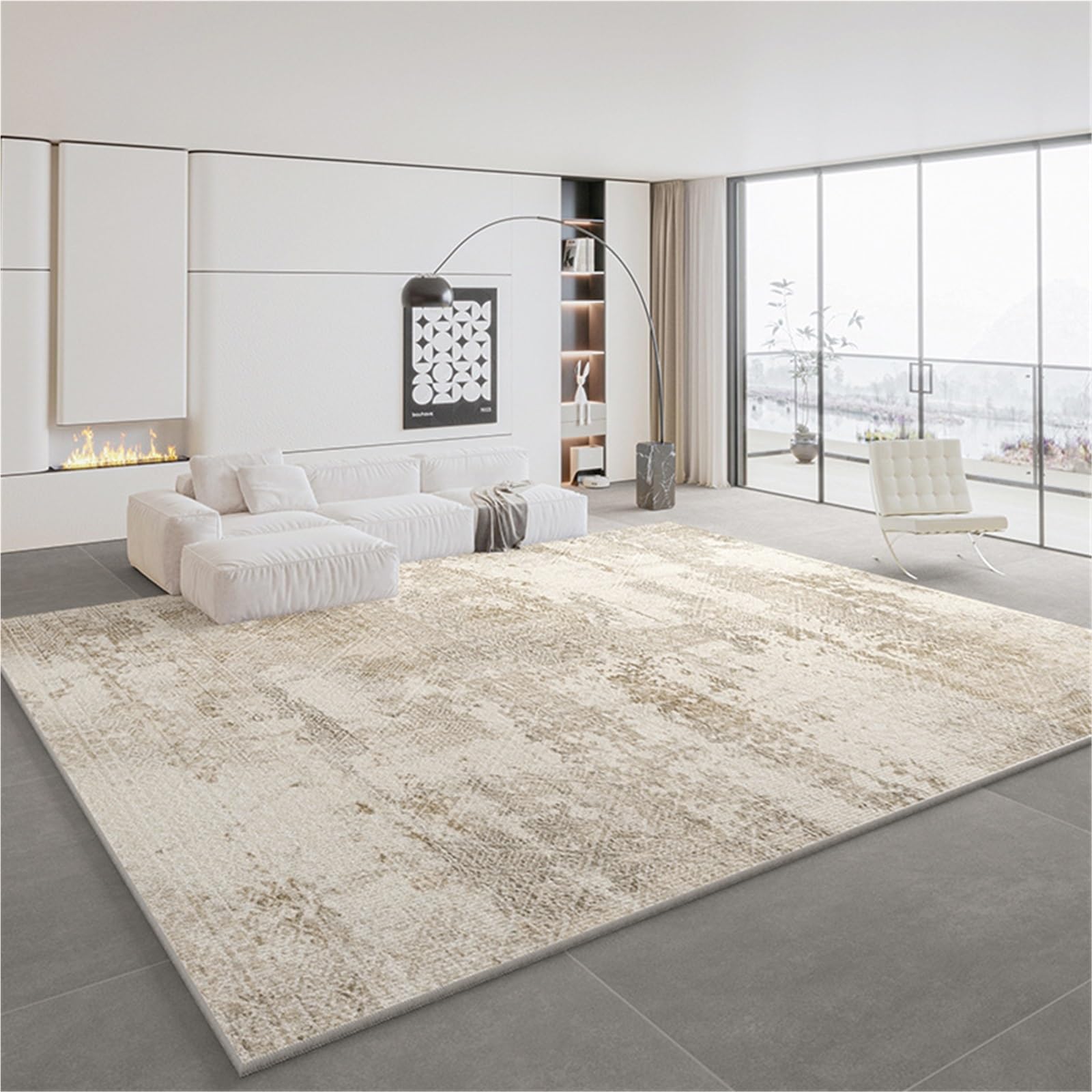 Alfombra de área para sala de estar moderna y bajo la mesa de la cocina familiar