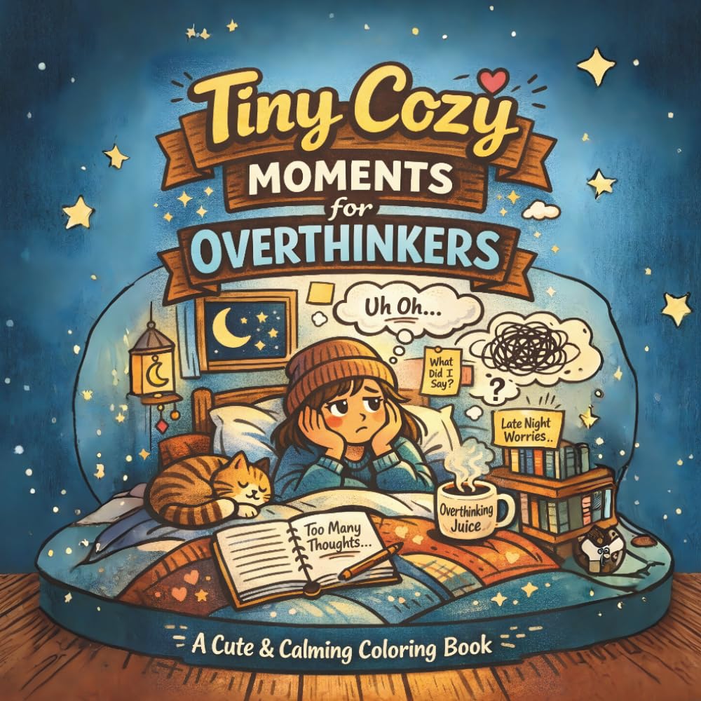 Tiny Cozy Moments for Overthinkers: Cozy Coloring Book for Adults | Anxiety Relief, Stress Relief & Mental Reset | Calm, Safe Space & Relaxing Pages (Tiny Worlds to Color)