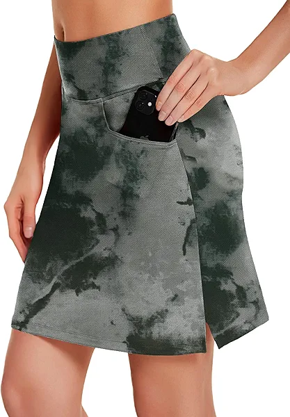 COOrun Women's Skorts Athletic Skirts with Pockets Knee Length Built-in Shorts Casual Skirt for Golf Tennis Workout (XS-3XL)