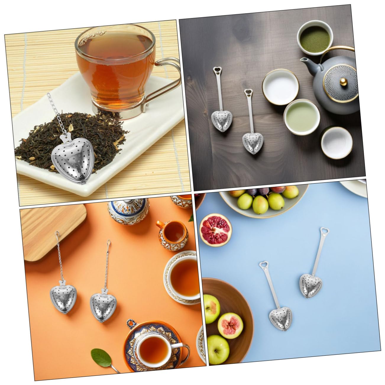 PRETYZOOM 40 Piezas bola de té Infusor de té para tetera colador de filtro de colador Acero inoxidable Plata