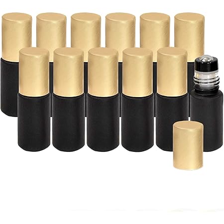 Essential Oil Roller Bottles, Black 5ml Leakproof Rollers – Thick Black ...