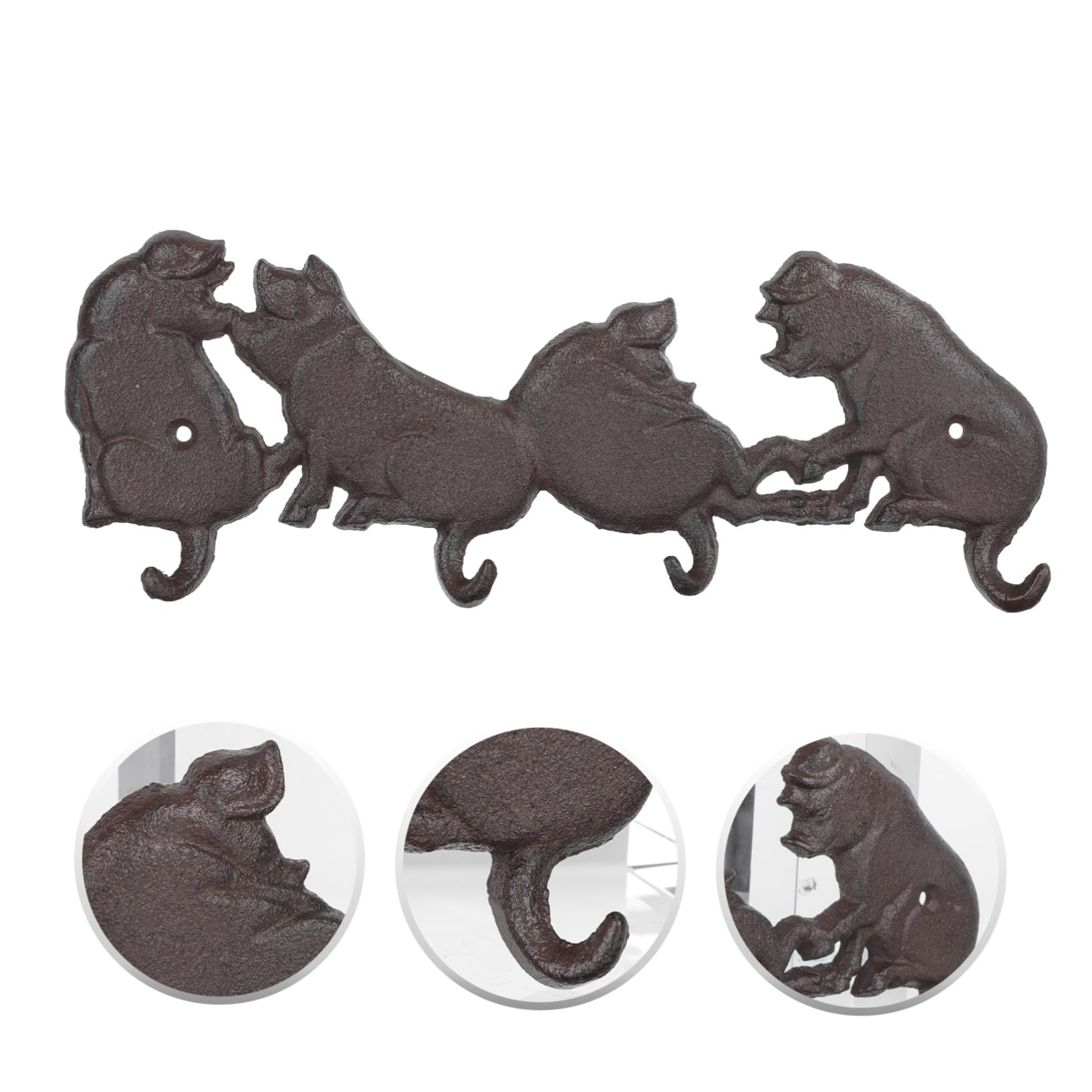 Toyvian Percha de Pared de Hierro Diseño de Cerdo Americano, Gancho Decorativo Práctico y Montado Pared para Colgar Ropa Parte Trasera Puerta