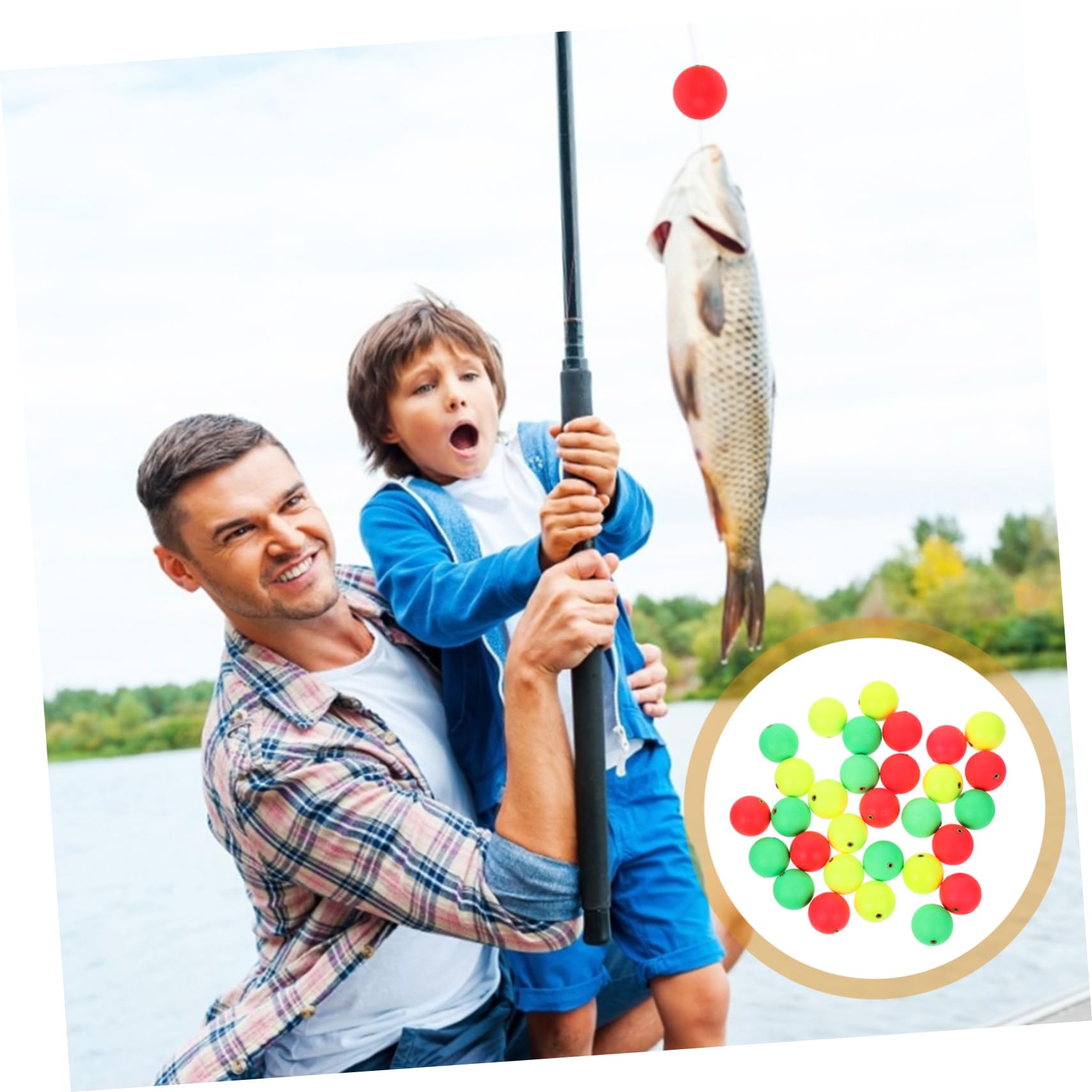 POPETPOP Flotador De Pesca Herramienta De Pesca De Espumas Pesca con Espumas Pelota Herramienta De Espumas De Pesca Bolas De Ratán De Mimbre Flotadores De Pesca De Espuma Flotar