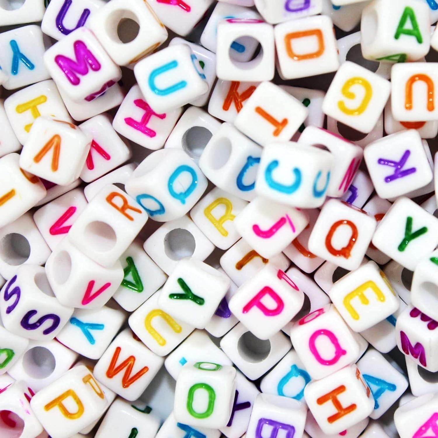 Dhruv Crafts Acrylic Round A to Z Alphabet Letter Beads Multicolor 6mm for Jewellery Making, DIY Bracelets, Necklace, Key Chains and Kids Jewellery (500 Pieces, Square Letter) (B0D6D5Q14D) Amazon Price History, Amazon Price Tracker