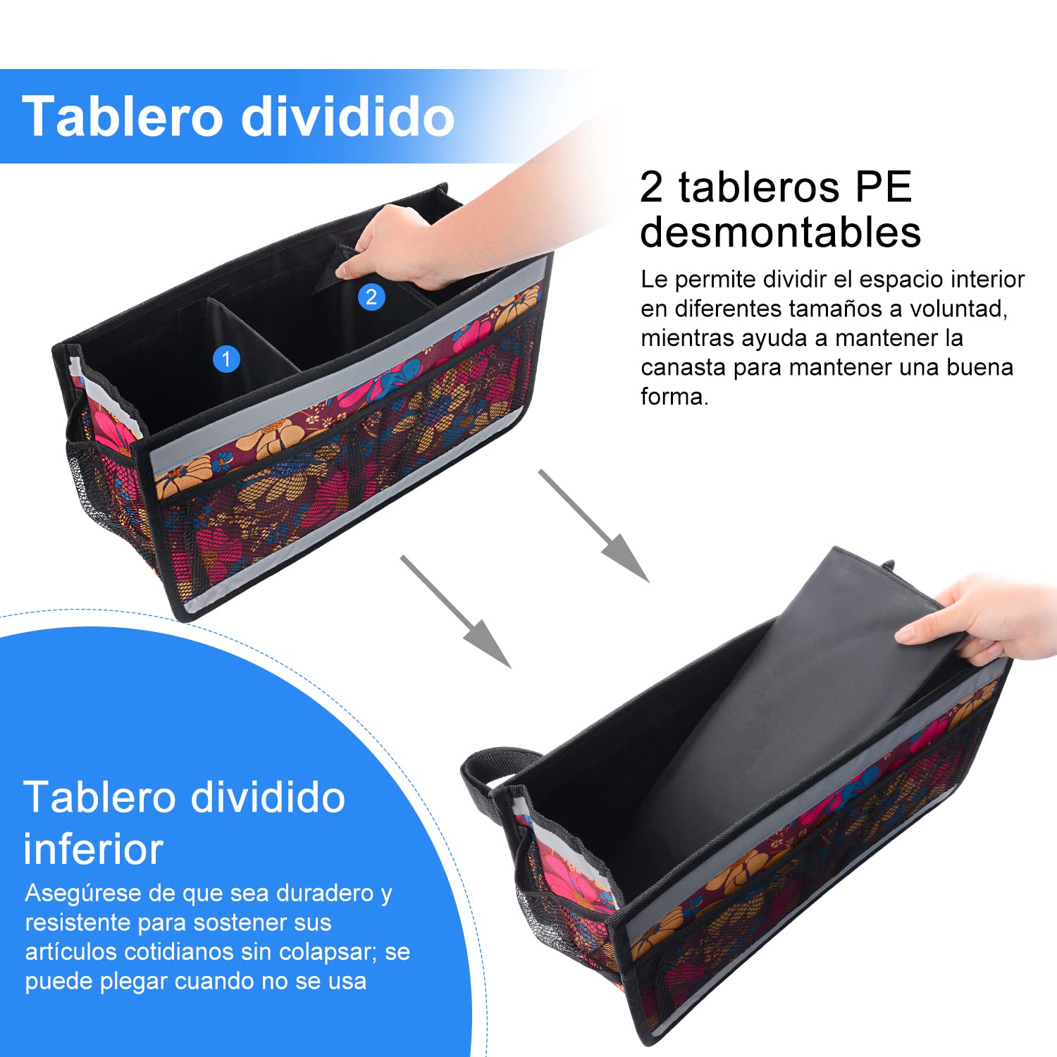 supregear Cesta de Andador, Bolsa Organizadora Walker de Gran Capacidad con 4 Malla Bolsillos y Bolsa de Almacenamiento de Diseño Gancho y Bucle de Raya Reflectante para Accesorios de Walker Carry