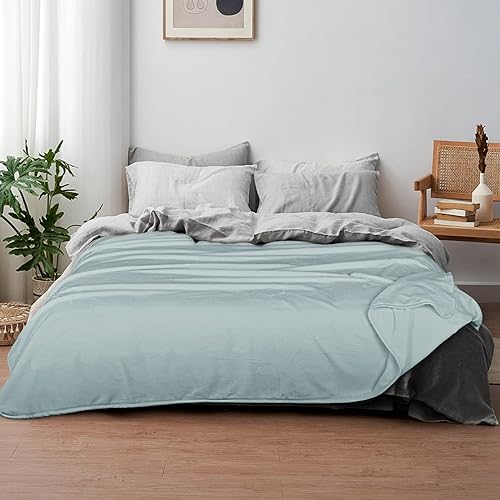 Miniatura 7 de EIUE - Manta de forro polar, mantas suaves para sofás y sillones, mantas ligeras de tamaño individual para cama (gris, 60 x 80 pulgadas)