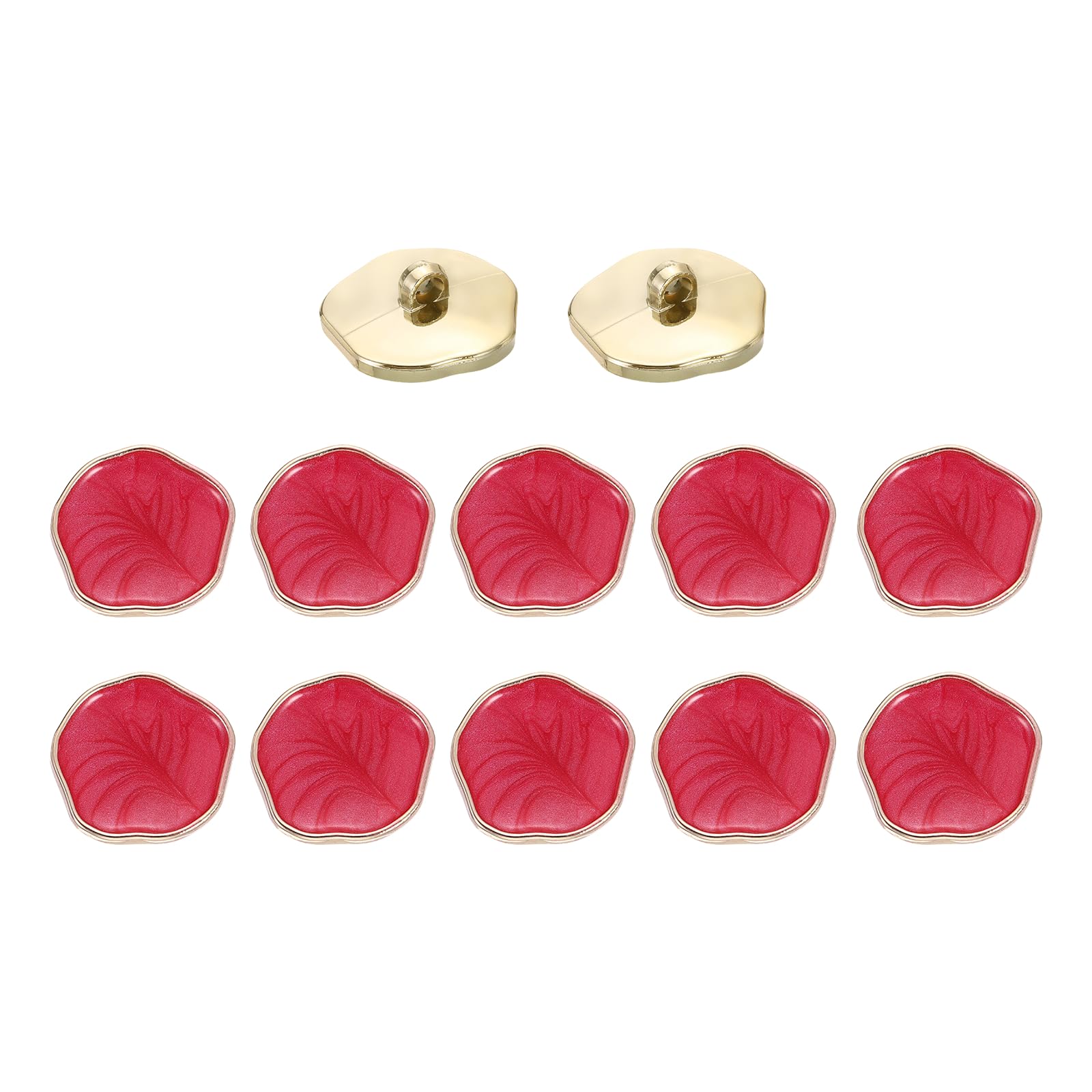 sourcing map 12Pcs Shank Buttons, 30mm/1.2" Irregular Vintage Decorative Sewing Buttons Fastener Accessories for Clothing Coat Suit Cardigan Crafts Decoration, Red