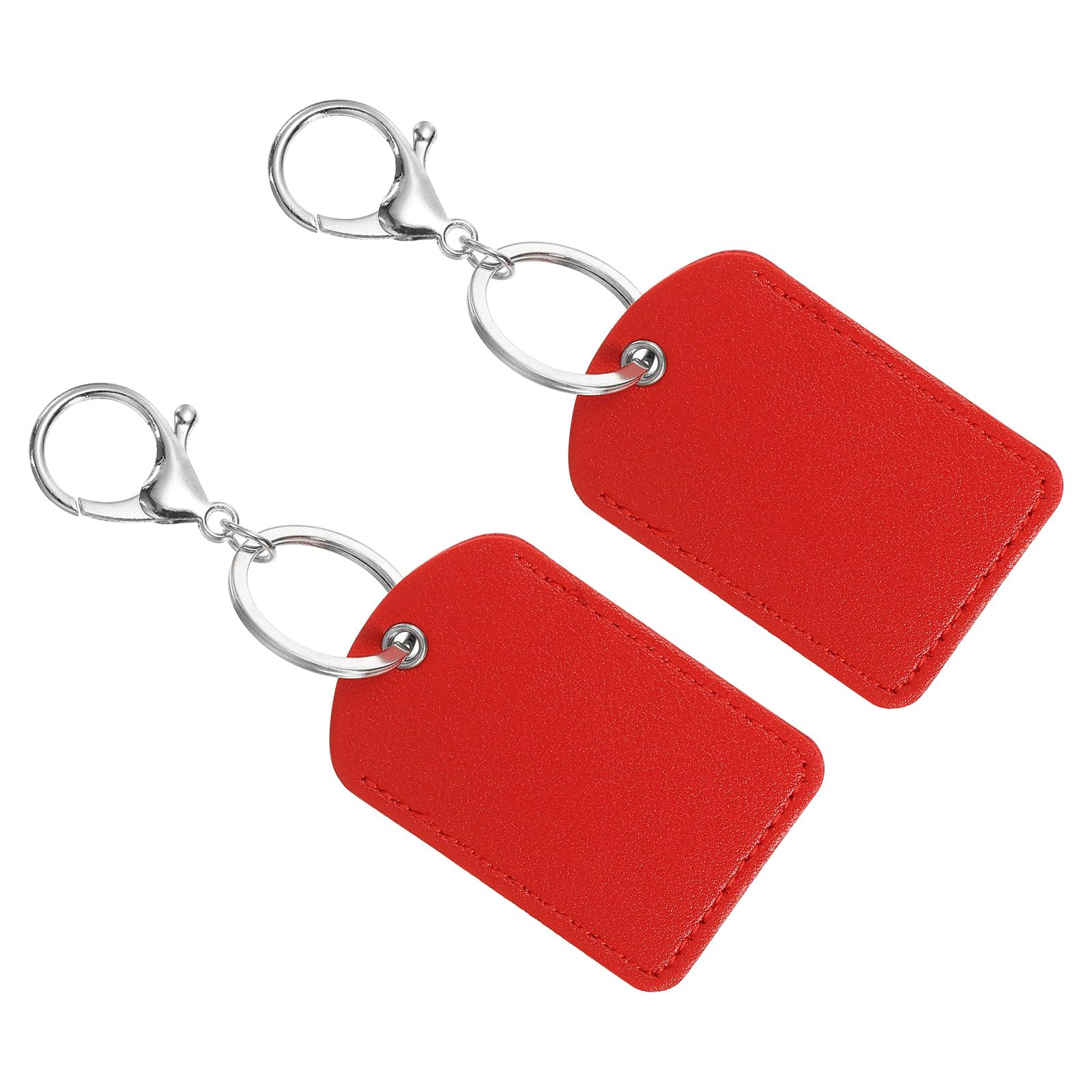 PATIKIL Leather Key Fob, PU Leather Key Fobs with Key Rings Keychain Holder for ID Key Cards