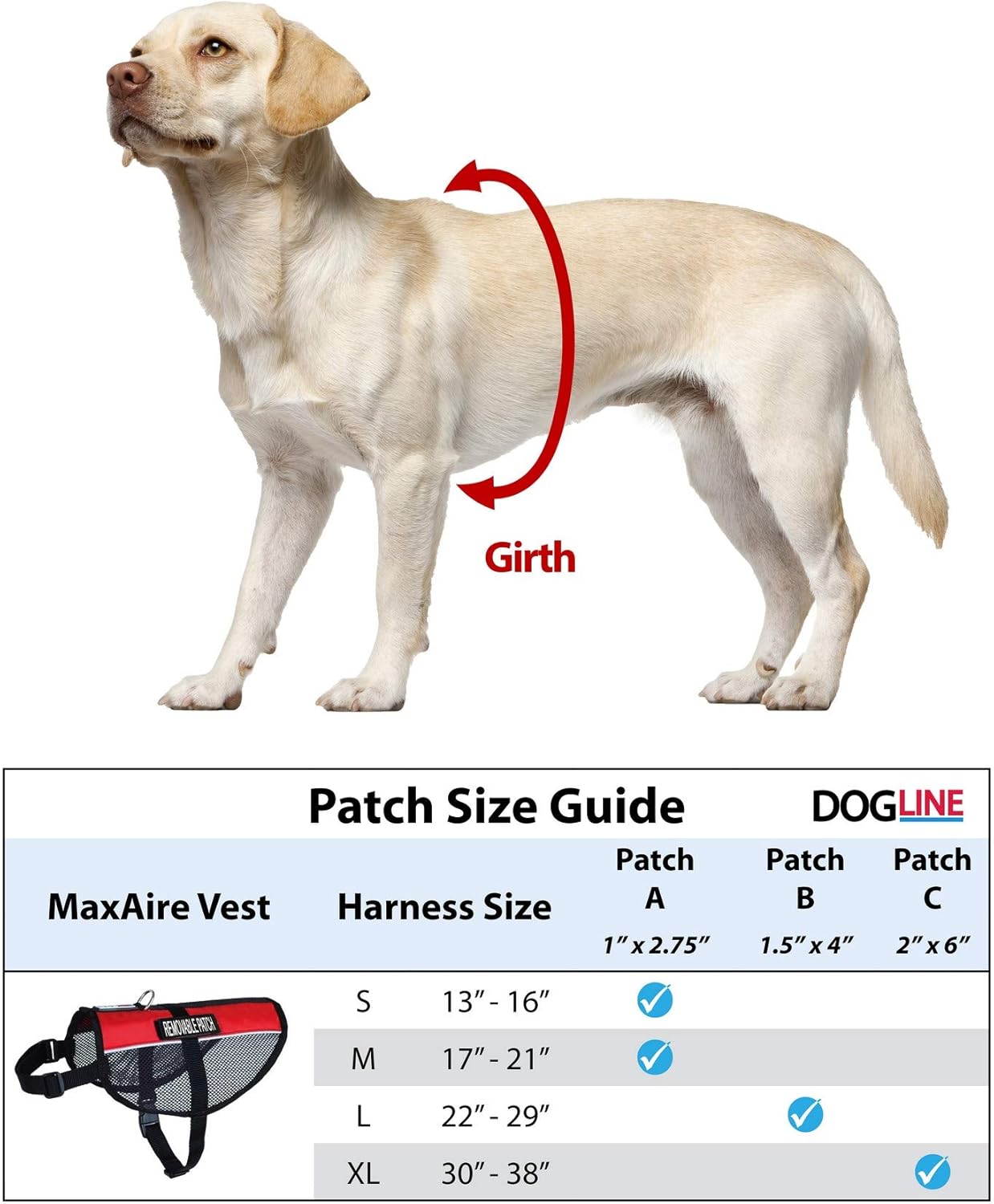 Dogline Custom Embroidered MaxAire Vest Emotional Support Removable Patch Adjustable Harness Reflective for Puppies Small Medium and Large Dogs 13 by 16 Inch Girth Orange
