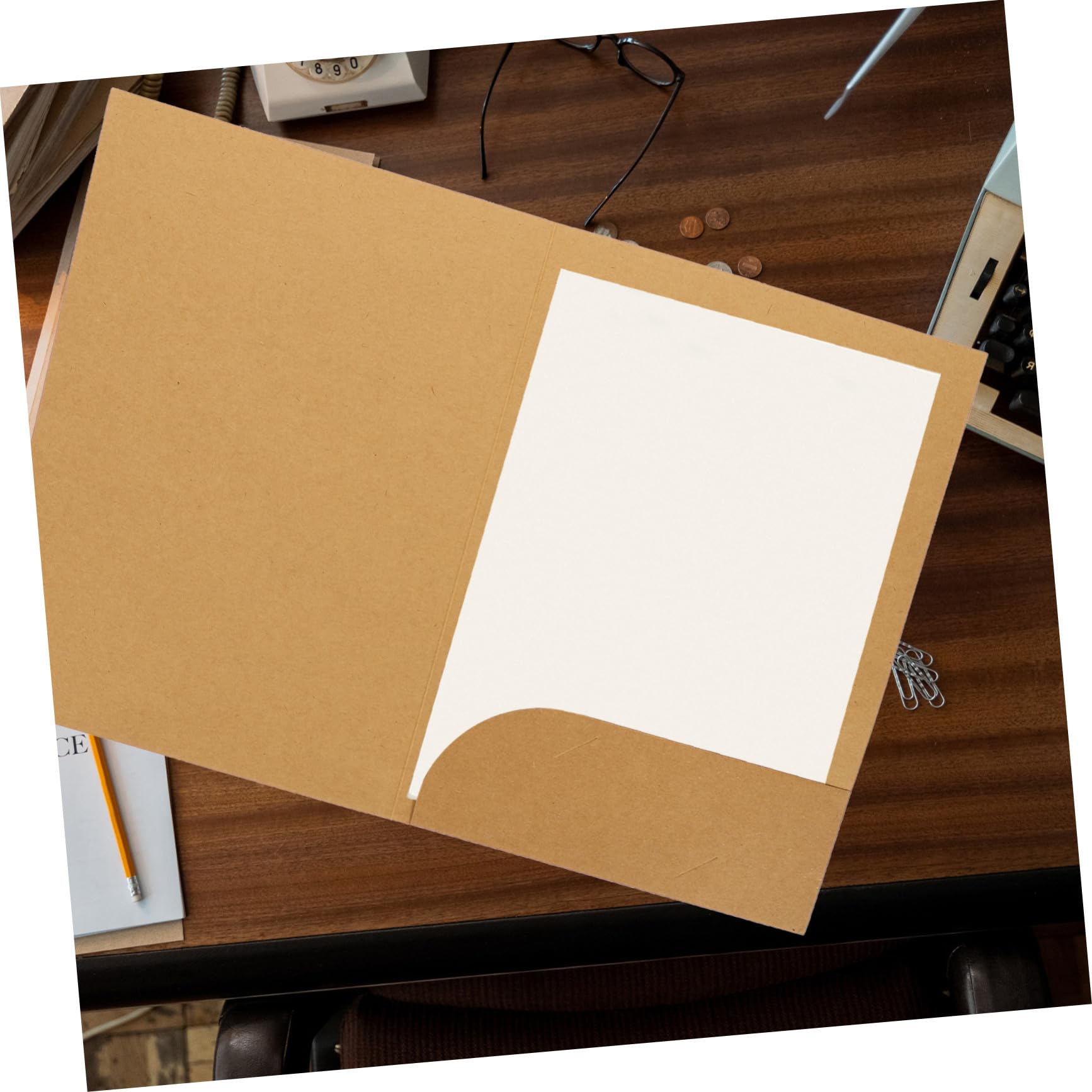 Gatuida 20 pièces Dossiers de Présentation Papier Kraft Résistants pour Bureau et Étude Organisateurs de Documents Porte-documents Multifonction Économisez Du et Gardez Ordre