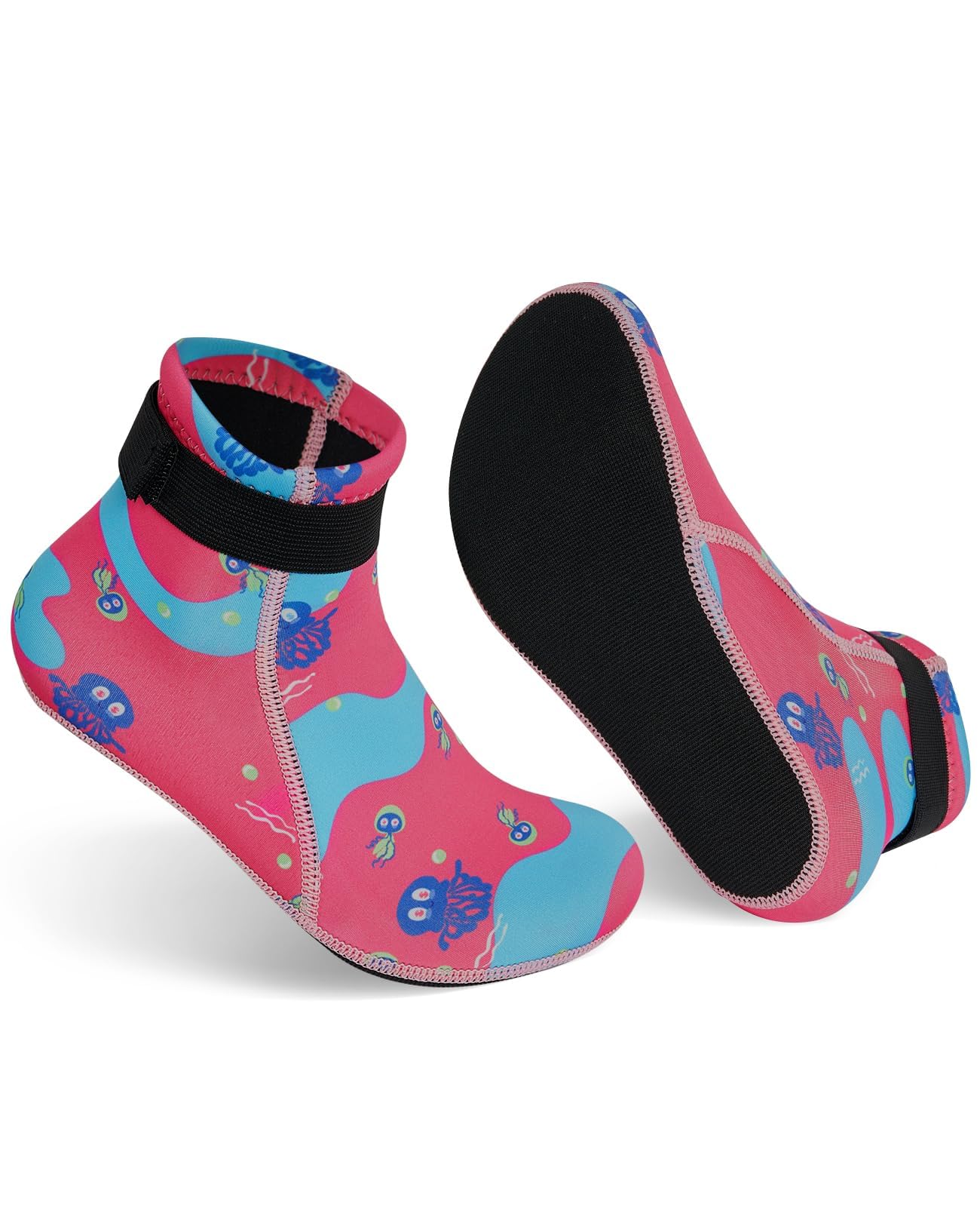 Gogokids Neoprensocken Kinder 3mm, Warmhaltend Wattsocken mit Klettverschluss für Jungen Mädchen, rutschfeste Schwimmsocken für Beachvolleyball, Schwimmen, Strand, Wassersport