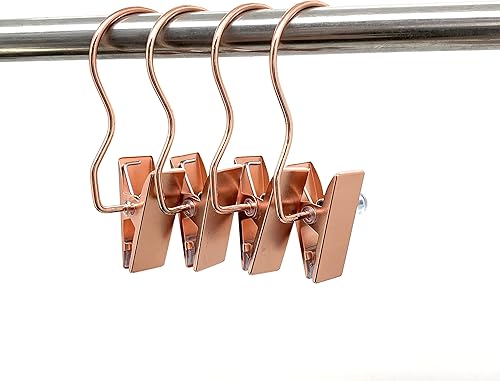 Miniatura 8 de Percha para botas de metal de 4.5 pulgadas, clips de oro rosa para guantes, zapatos, ganchos para extensiones de cabello, clips de pelucas, paquete