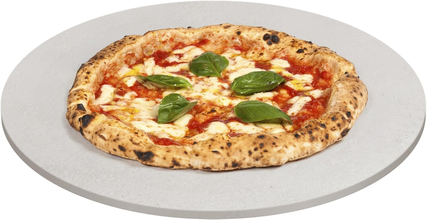FibraMent-D Premium 16" x 3/4" Round Pizza Stone, Perfect for Home Ovens Bread, Pastries- Commercial Grade Delivering Superior Heat Retention and Even Cooking - Ranked 'BEST OVERALL PIZZA STONE'