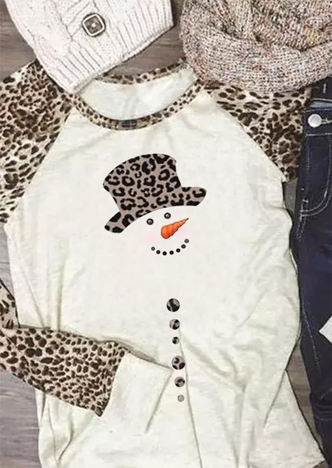 Christmas Shirts for Women Ugly Christmas Tops Merry and Bright Outfit Shirt Xmas Holiday Long Sleeve T Shirts for Women - Image 2