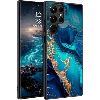 GaoBao Samsung Galaxy S23 Ultra Case Mobile Phone Case Samsung S23 Ultra Case Glows in the Dark Thin Soft TPU Bumper Protective Non-Slip Protective Case for Samsung Galaxy S23 Ultra Case Marble