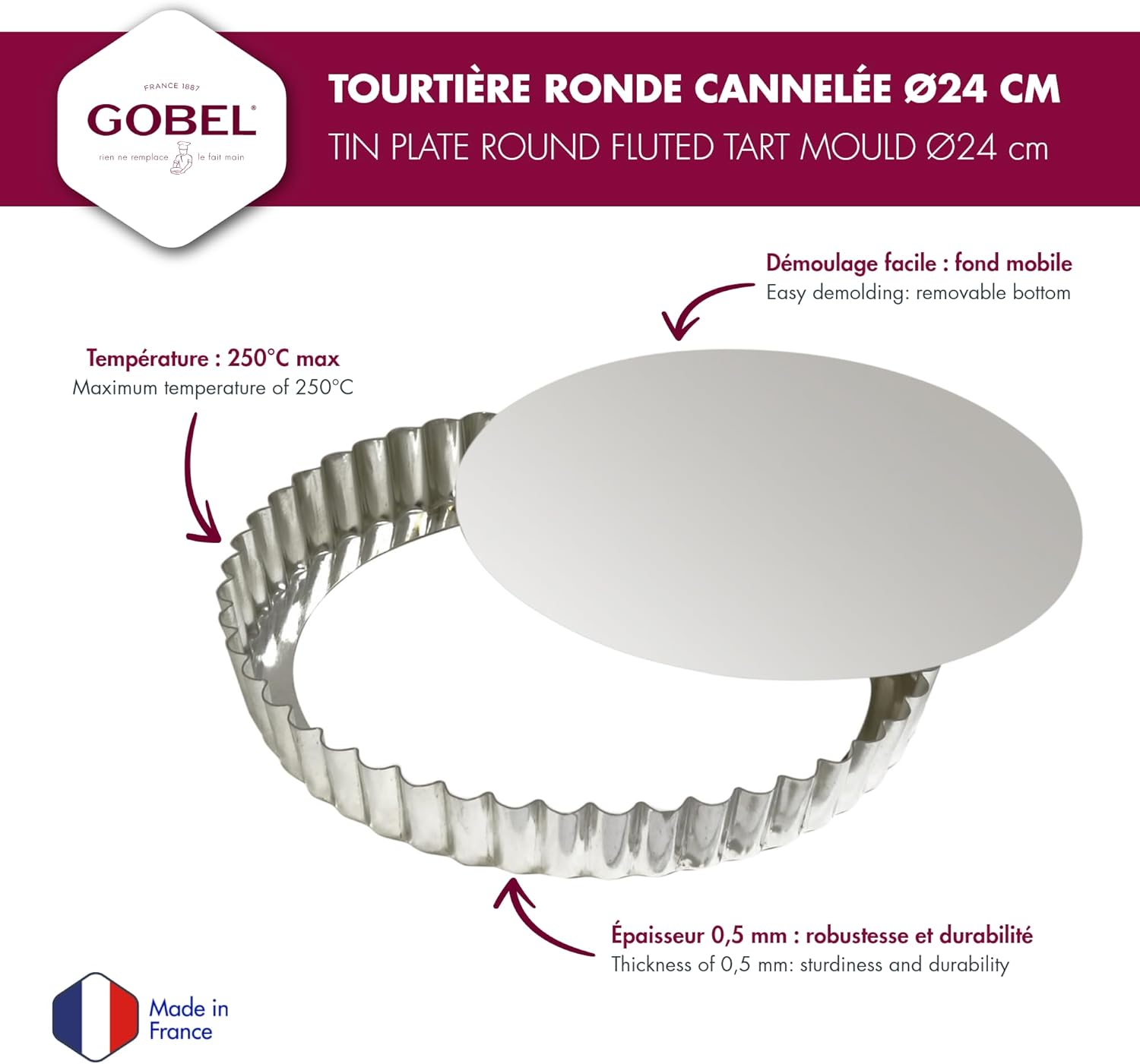 Browne Foodservice (80126430) 10" Fluted Quiche Pan