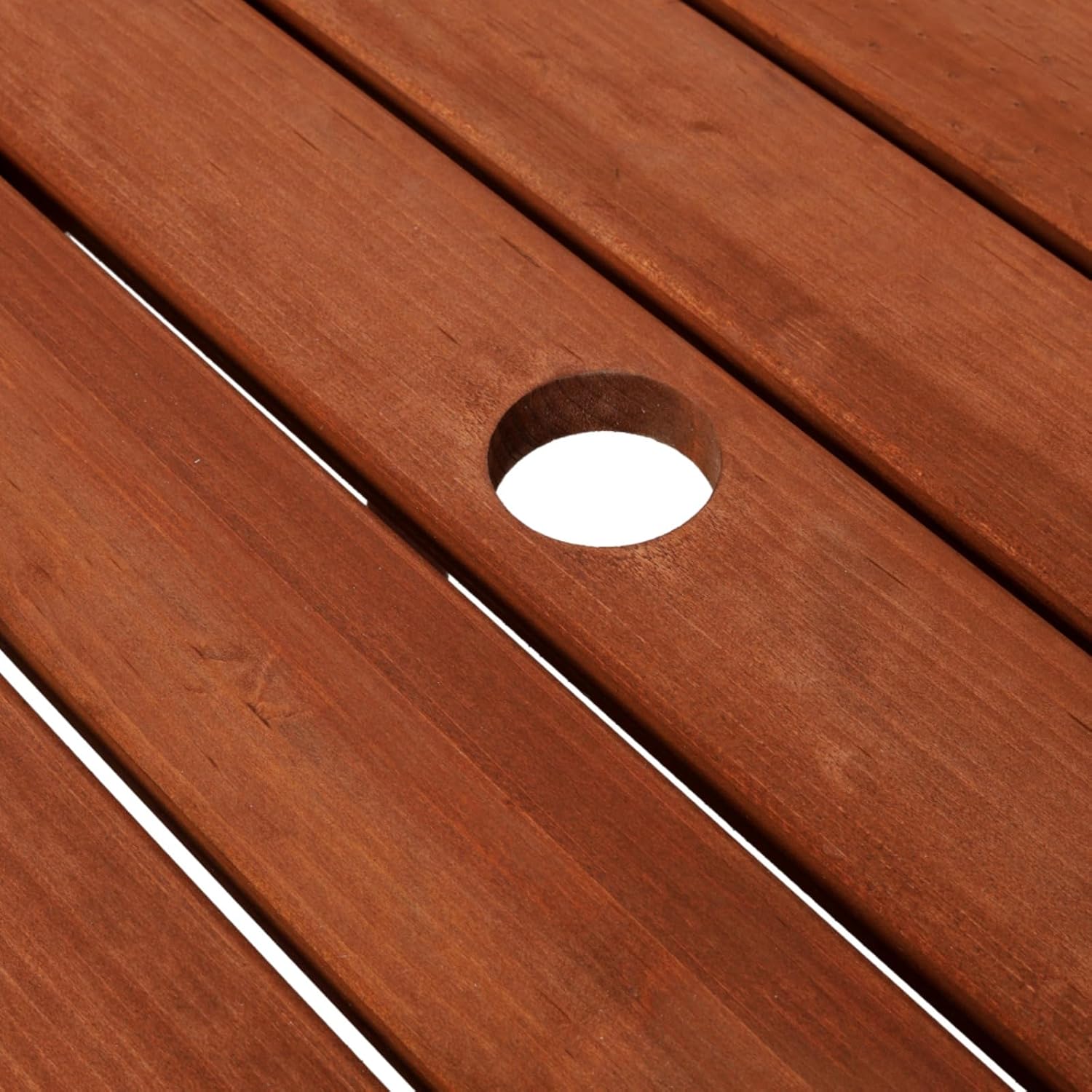 Wooden Picnic Table with 3 Built-in Benches, 6 Person Kids Picnic Table with Umbrella Hole,Camping Dining Table for Garden Patio Backyard