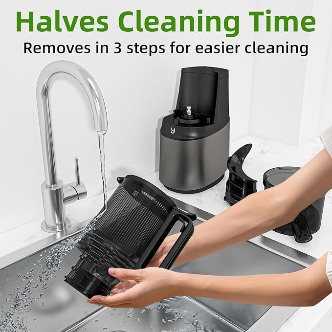 Extractor de Jugos Prensado Frío Boca Ancha 5.8" 400W Procesa Frutas Enteras miniatura 8