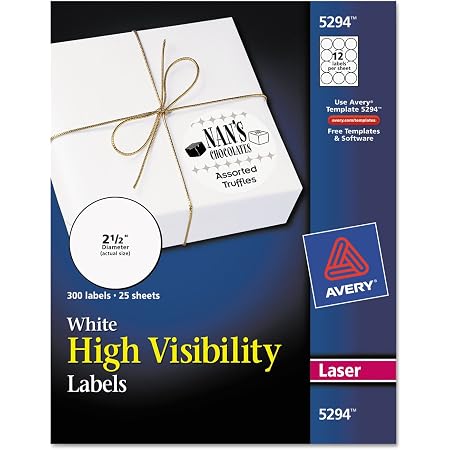 Amazon.com : 2.5" Round White Adhesive Labels - 12 per Sheet ...