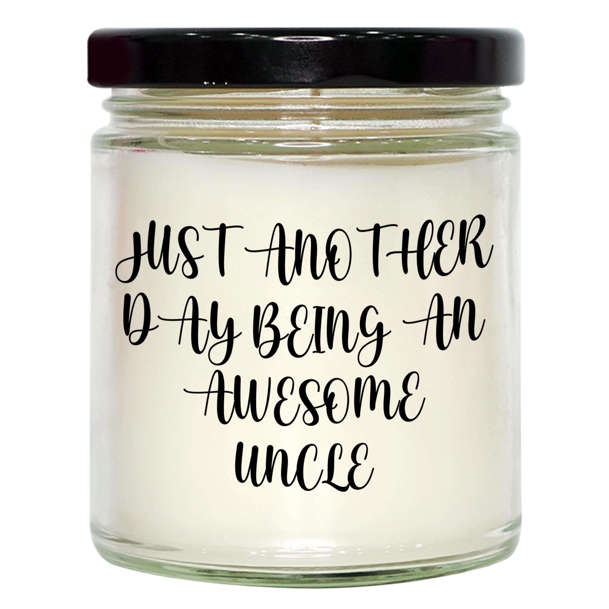 Vanilla-Scented 9oz Candle - Just Another Day Being an Awesome Uncle - Birthday Unique Gifts - Funny Gifts from Niece or Nephew