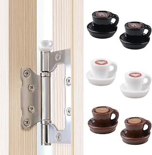 Hinge Head Home Decoration 6Pcs Magnetic Vintage Mini Coffee Cups Hinge Decorative Topper Creative Cup-Shaped Hinges Head Magnets Ornaments(Coffee Cup)
