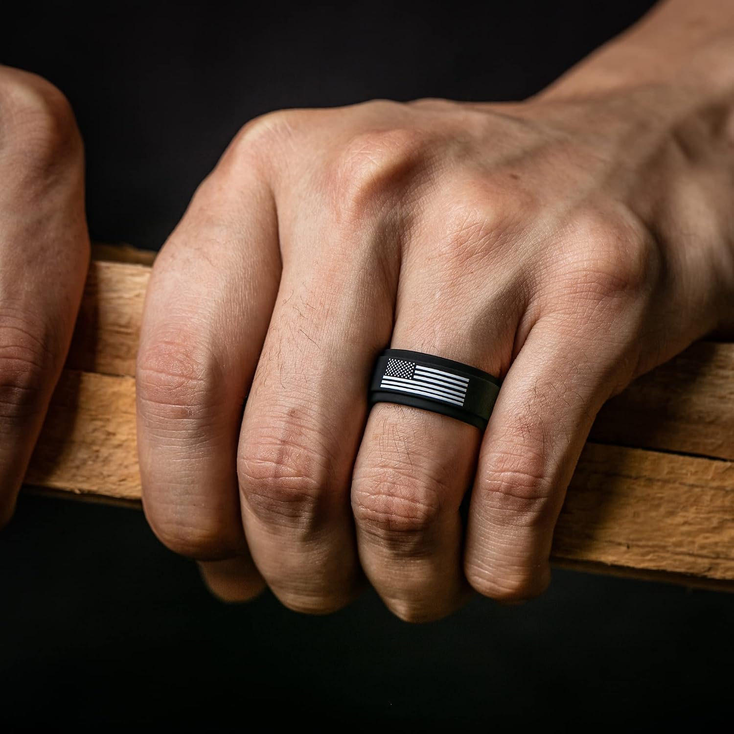ThunderFit Silicone Wedding Rings for Men, Breathable Airflow Pattern 9mm Wide 2mm Thick - 1/4/5/8 Variety Multipack image 2