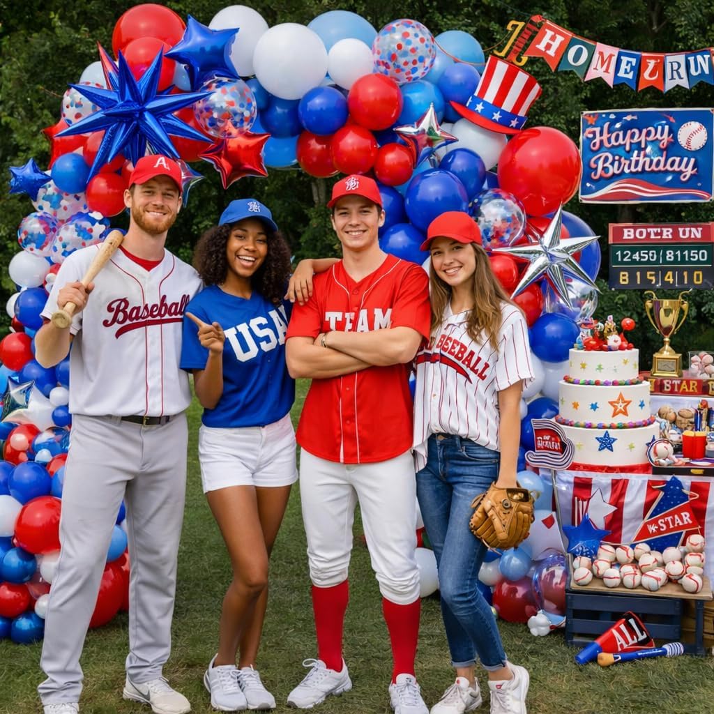 145Pcs Red White and Blue Balloon Garland Arch Kit, Patriotic 4th of July Balloon Arch Kit for Graduation Independent Day Veterans Memorial Day Labor Day Nautical Baseball Birthday Party Decorations thumbnail