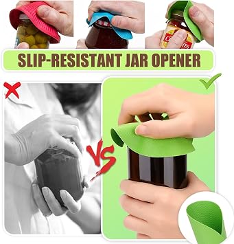 3 PCS Jar Gripper Reusable Rubber Jar Opener Multi-Purpose Jar Grips Bottle Jar lid Opener Lid Opener for Jars and Bottles Fit for Most Bottles Jar Opener Gripper for Weak Hands
