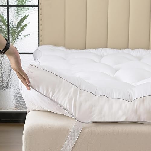 SHOUREN Memory Foam Mattress Topper Full for Back Pain Relief, 2~3In Thick Plush Gel Foam Bed Topper 1700 GSM, Smooth & Supportive Pressure Relief, 75" x 54"