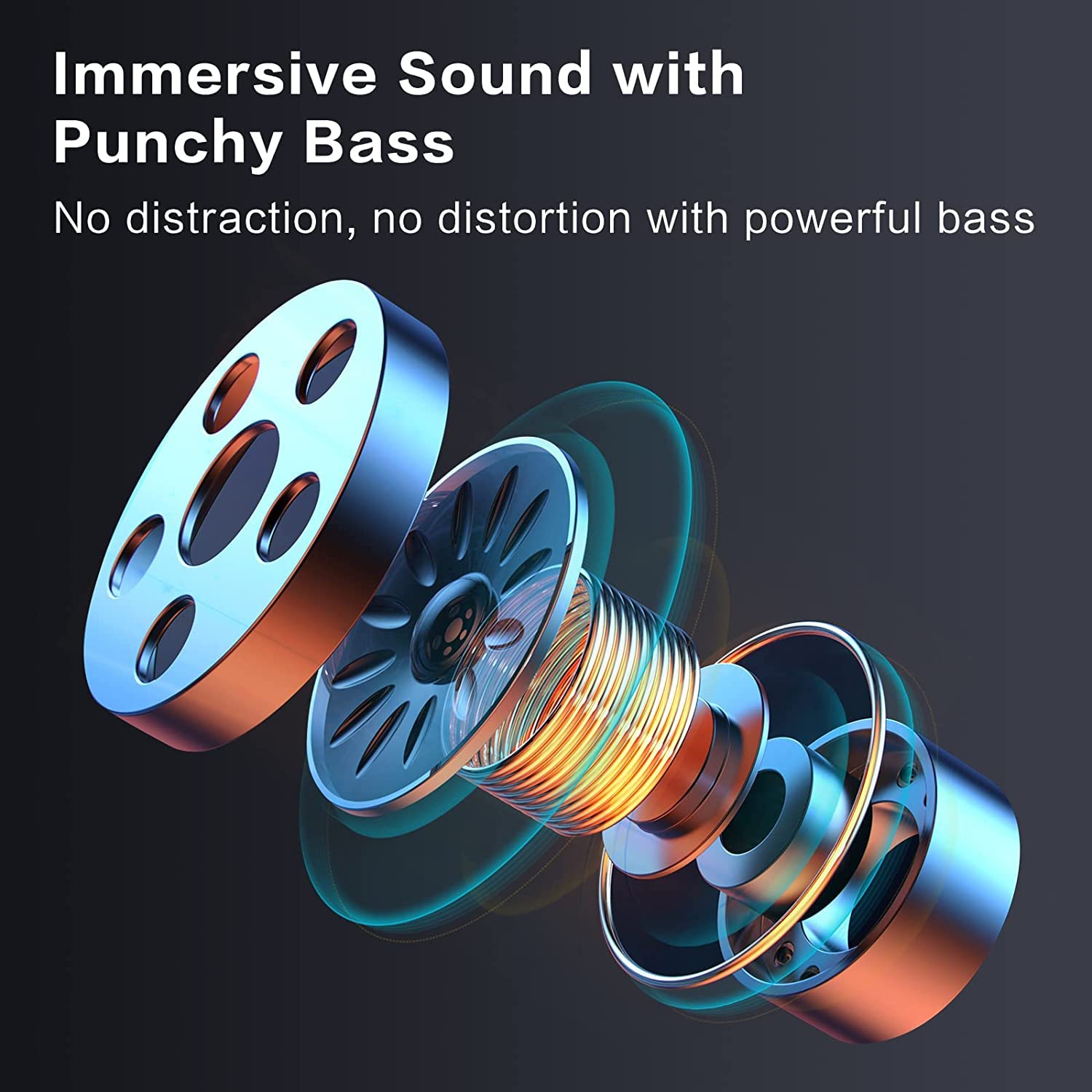 Auriculares Inalámbricos, Bluetooth 5.3 con HD Micrófono HiFi Estéreo Pantalla LED, Reducción de Ruido, 13 mm Controlador dinámico, IP7 Impermeable 36H Cascos Inalambricos para iPhone iOS Android - 3