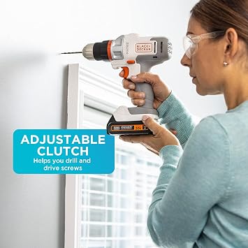 BLACK+DECKER 20V MAX Matrix Cordless Drill/Driver Kit, White (BDCDMT120WC1FF)