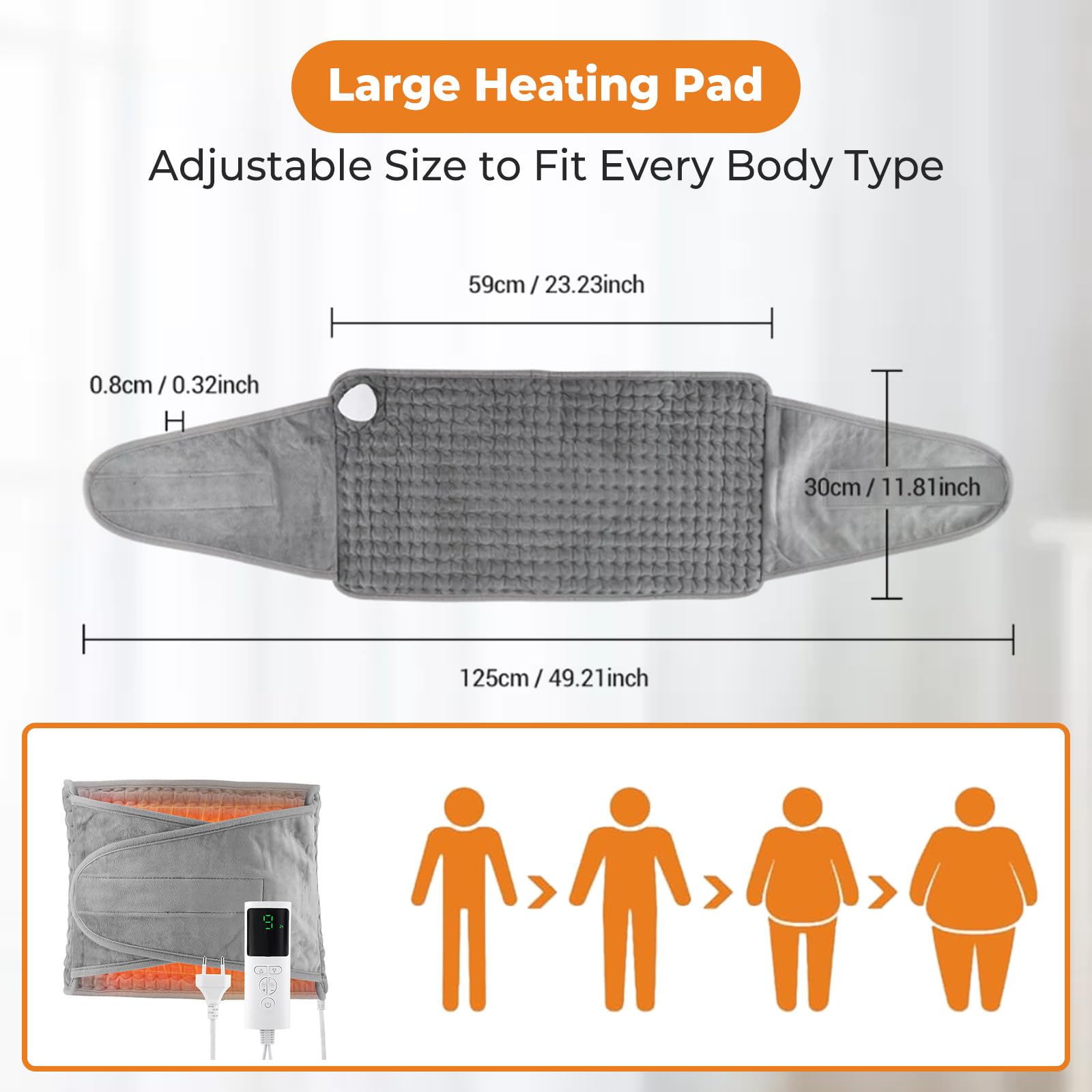 Termoforo elettrico per schiena e spalle MEDISANA HP 630 in morbido tessuto traspirante per scaldare e rilassare la muscolatura, color crema | Caldo Letto