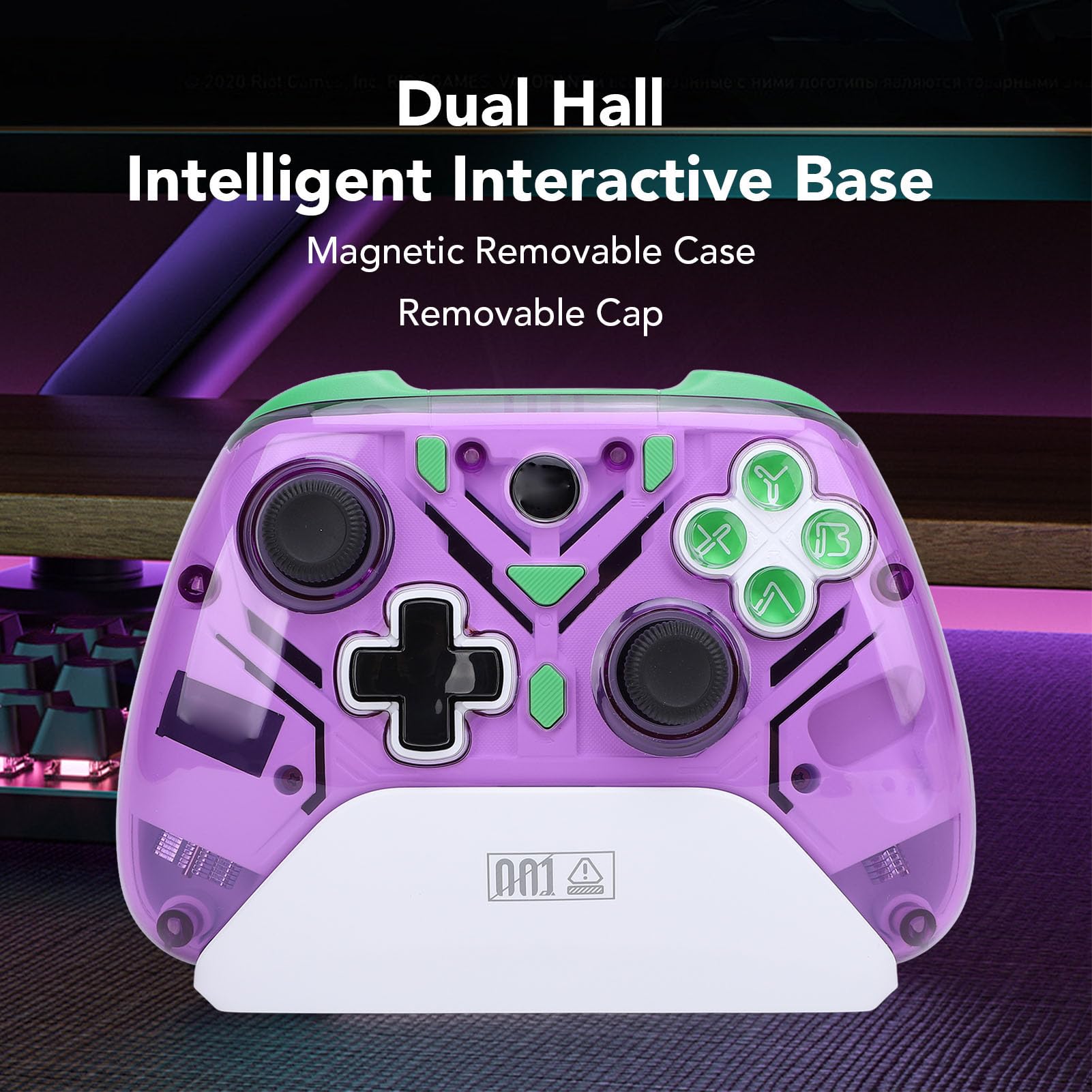Interaktywny Kontroler Gier z Ekranem, Kontroler Gier z Efektem Halla na PC, IOS, Android, Joystick Gamepada, Czujnik Ruchu, światło RGB, Połączenie Bluetooth i 2.4G