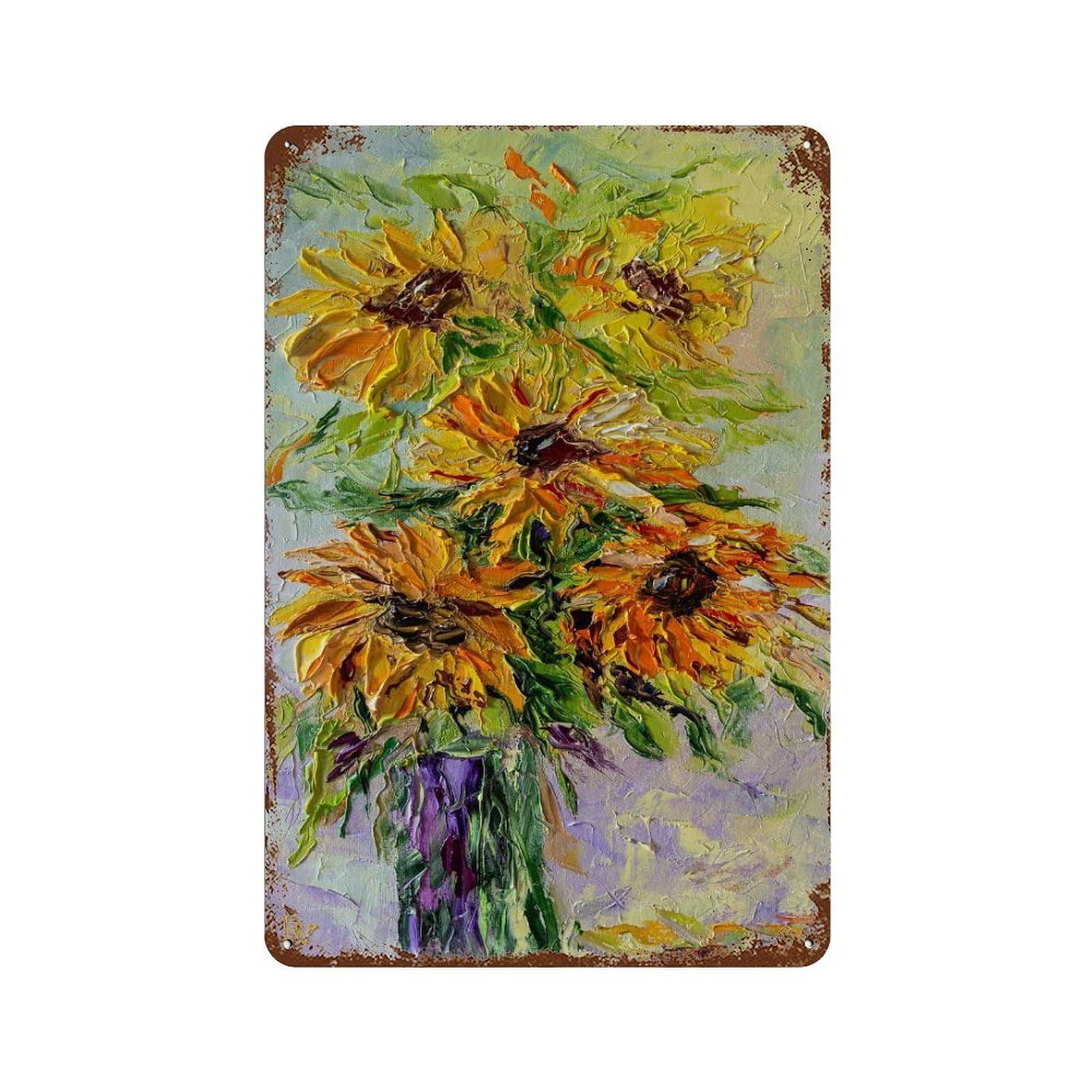 Bouquet of Sunflowers Retro Metal Sign 11.8"x7.9", for Bistro, Counter And Cafe Decor, Rustic Home Decor