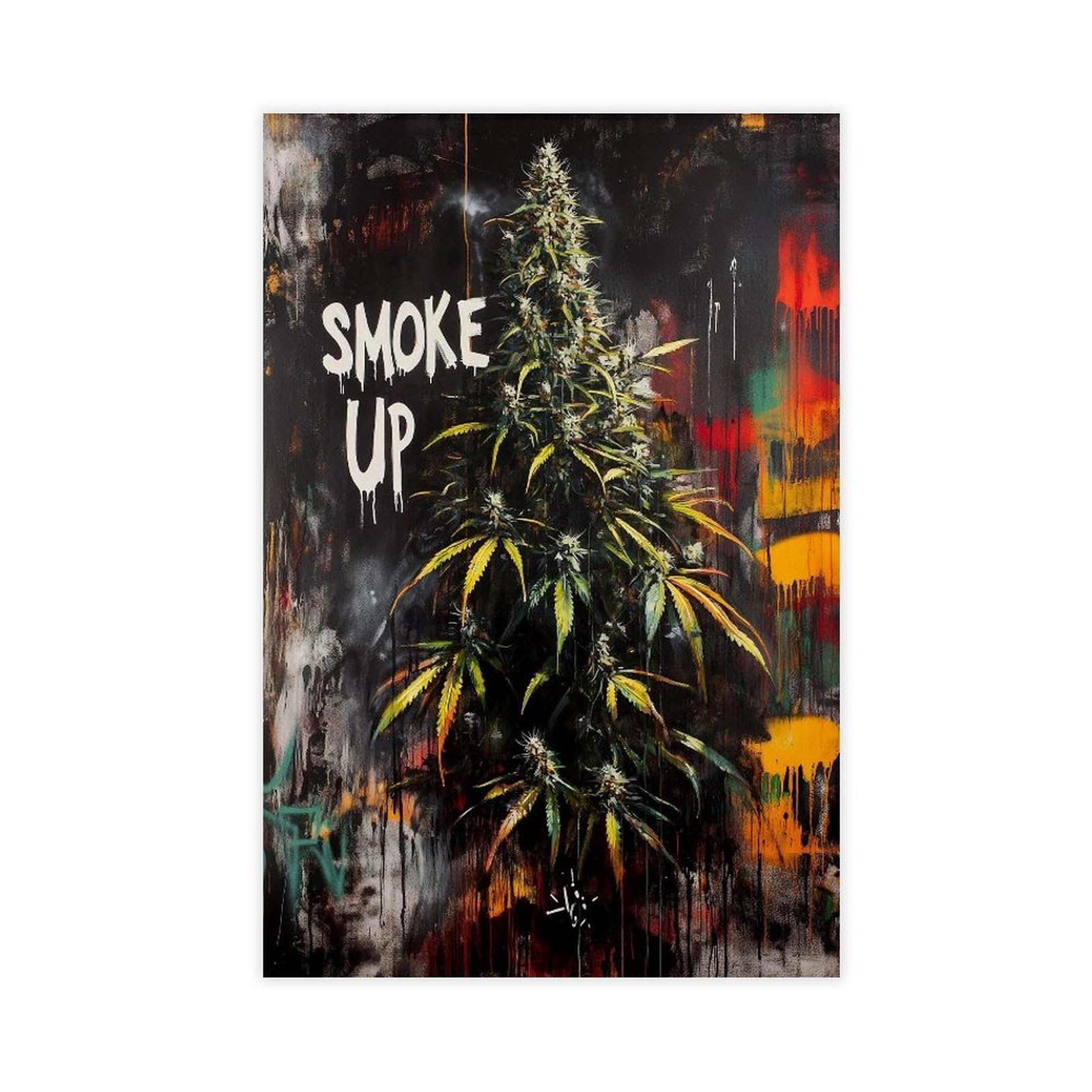 Bareronor Abstract Marijuana Canvas Poster Bedroom Decor Landscape Office Room Decor Gift 20" L X 30" W