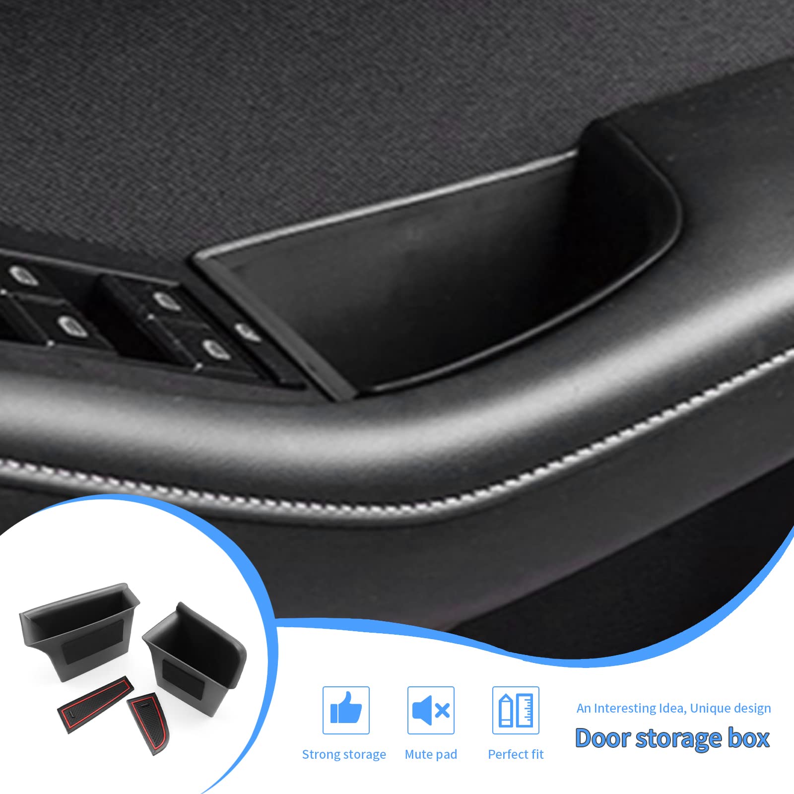 YEE PIN Pudełko do przechowywania przednich drzwi do Mazda 3 2019-2023/CX-30 CX30 2019-2023 Akcesoria do drzwi samochodowych Mazda 3 CX-30 Organizer konsola kieszeń boczna przechowywanie mała zmiana, czarny