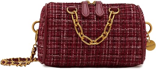 Miraggio Odette Crossbody Bag For Women | Tweed Texture Sling Bags With Detachable Chain | Gift Items For Women