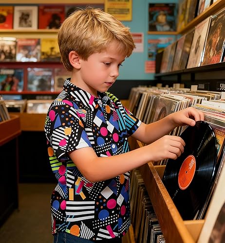 Miniatura 4 de Enlifety 2-10T Camisa hawaiana para niños y niñas, de manga corta, con botones, blusa casual de verano hawaiano