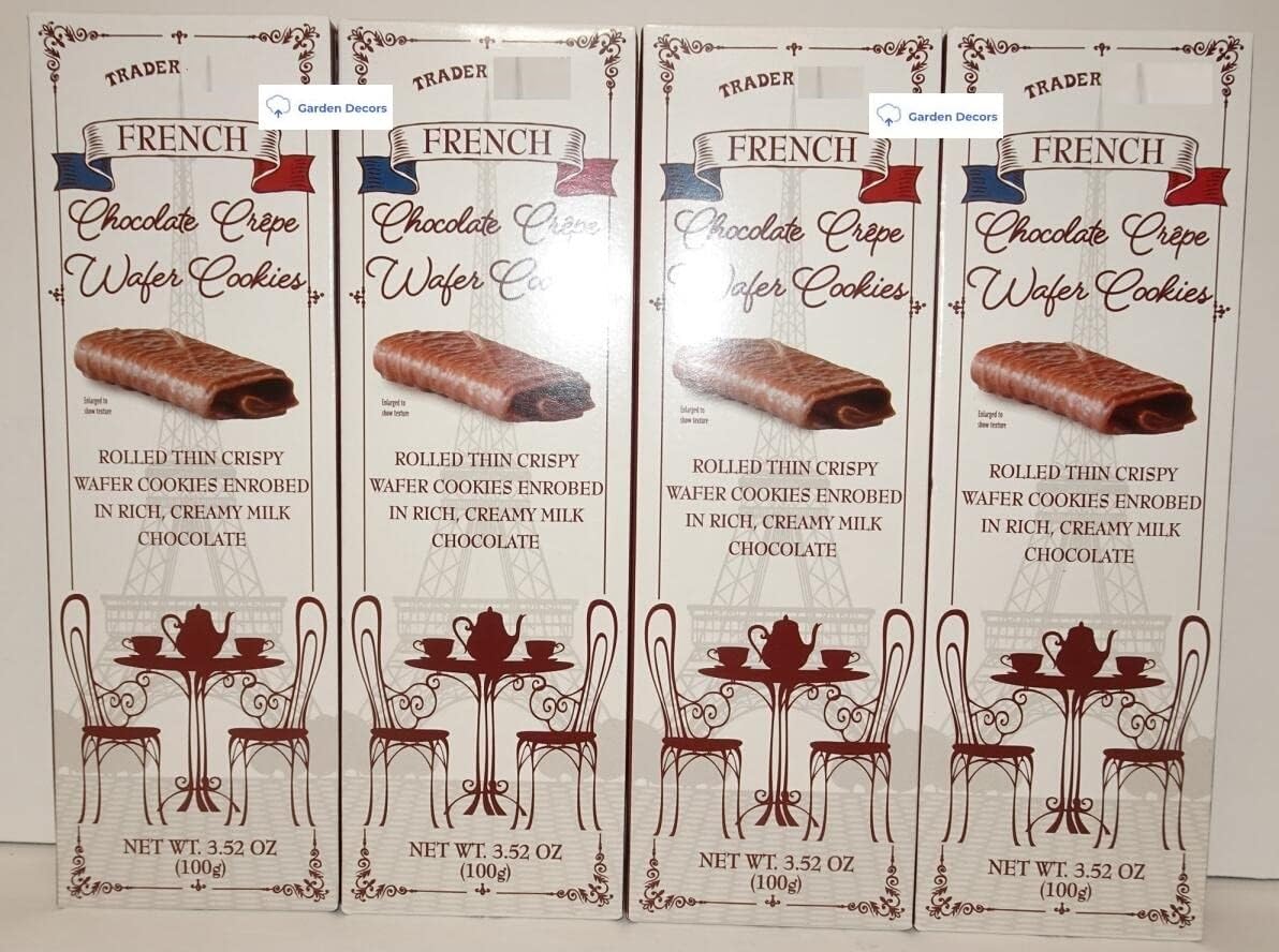 Trader Joe’s French Chocolate Crepe Wafer Cookies 3.52oz 100g (Four Boxes)
