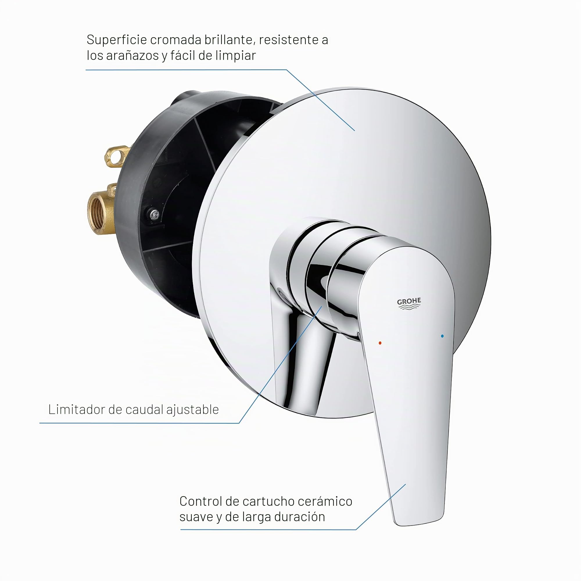 Grohe Start Edge - Grifo de ducha monomando para empotrar, Cromado, Ref. 24202001