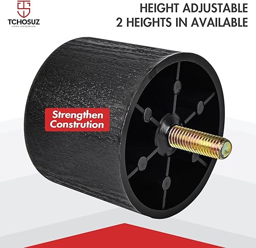 Miniatura 4 de Patas de plástico de 2 pulgadas para muebles, paquete de 8 patas de repuesto de grano de madera cónicas de plástico moderno de mediados de siglo con