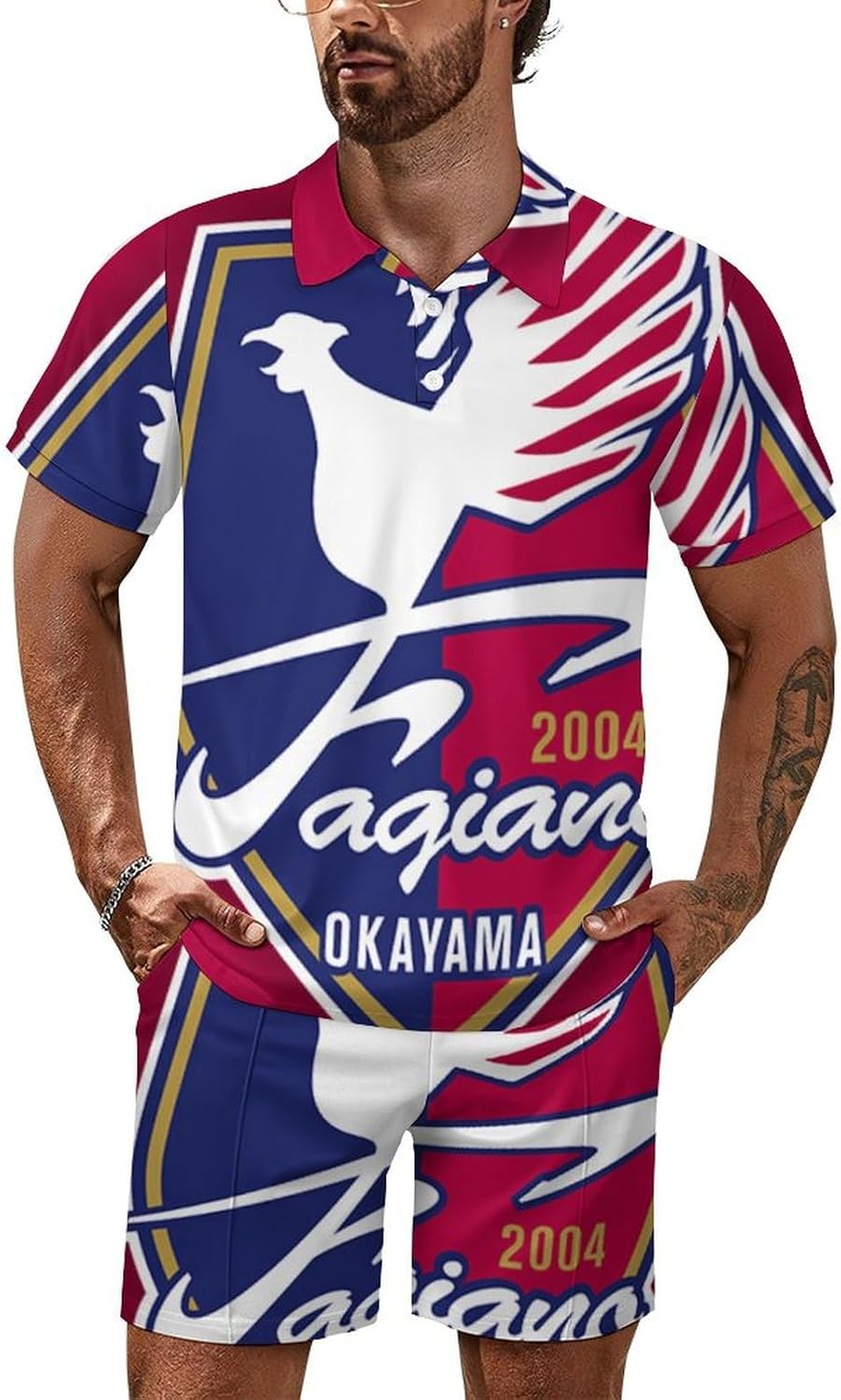 [YALING] 川崎フロンターレ Tシャツ メンズ 上下セット 半袖 ランニングウェア 軽量通気 吸汗速乾 トレーニングウェア セ