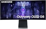 Samsung Monitor Gaming Odyssey OLED G8 (S34BG850), Curvo (1800R), 34'', 3440x1440 (WQHD), 21:9, HDR10+, OLED, 175 Hz, 0,1 ms, Freesync Premium, Micro HDMI, USB-C, Mini-DP, WiFi, Bluetooth, Casse, HAS - 1