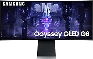 Samsung Odyssey OLED G8 Gaming Monitor S34BG850SU, 34 Zoll, OLED-Panel, UWQHD-Auflösung, FreeSync Premium, 0,03 ms (G/G) Reaktionszeit, Bildwiederholrate 175 Hz, Silber