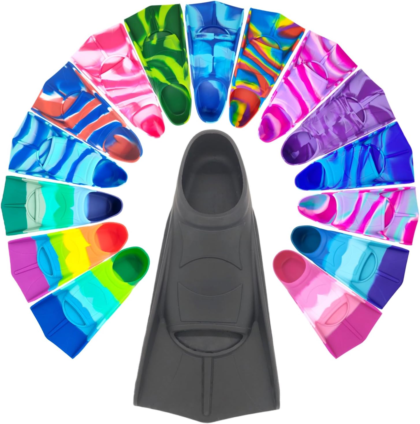 Kids Swim Fins,Comfortable Silicone Flippers for Swimming and Diving,Size Suitable Beginners Kids Girls Boys Adults