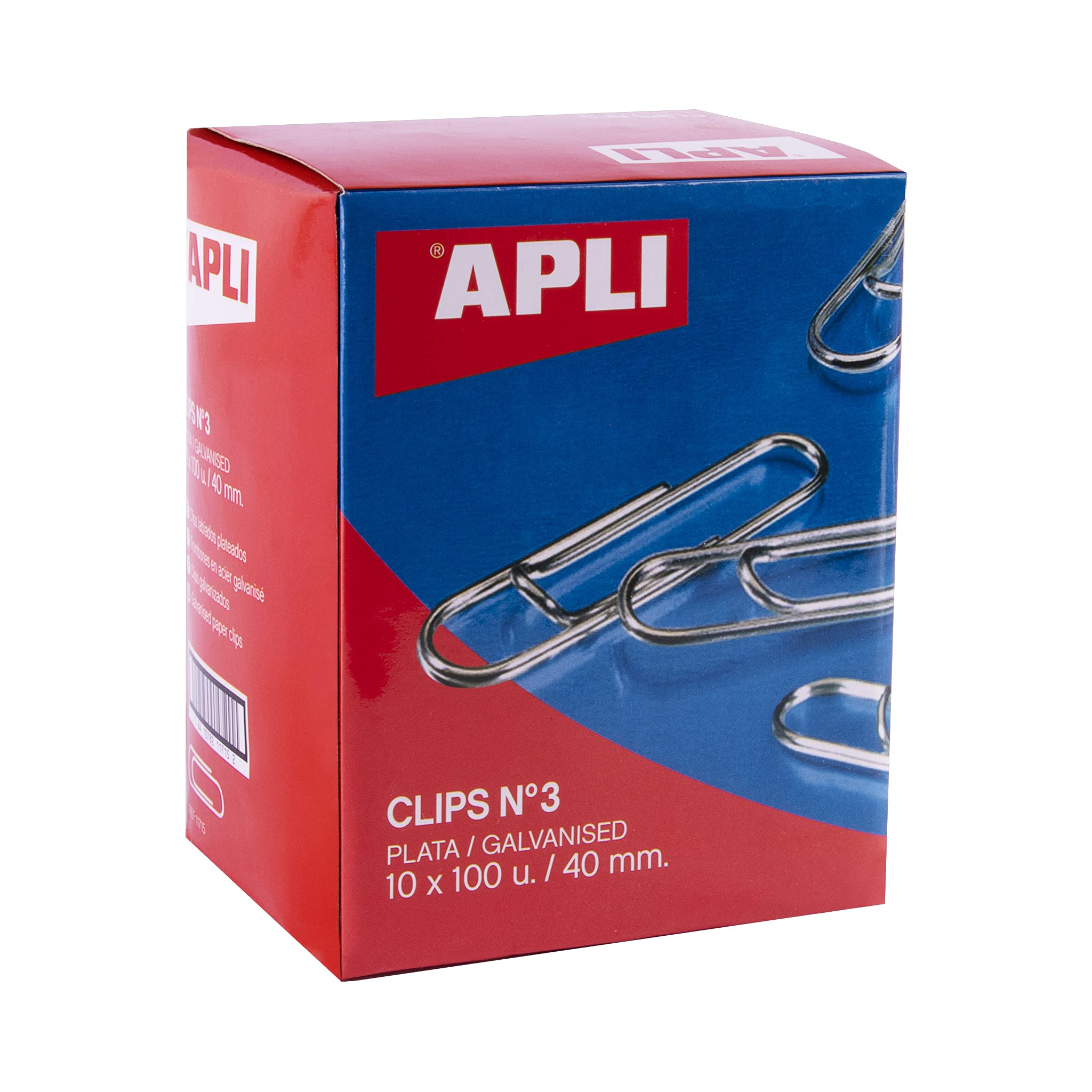 APLI 18992 - Pack de clips galvanizados nº3 40 mm - 1000 u.