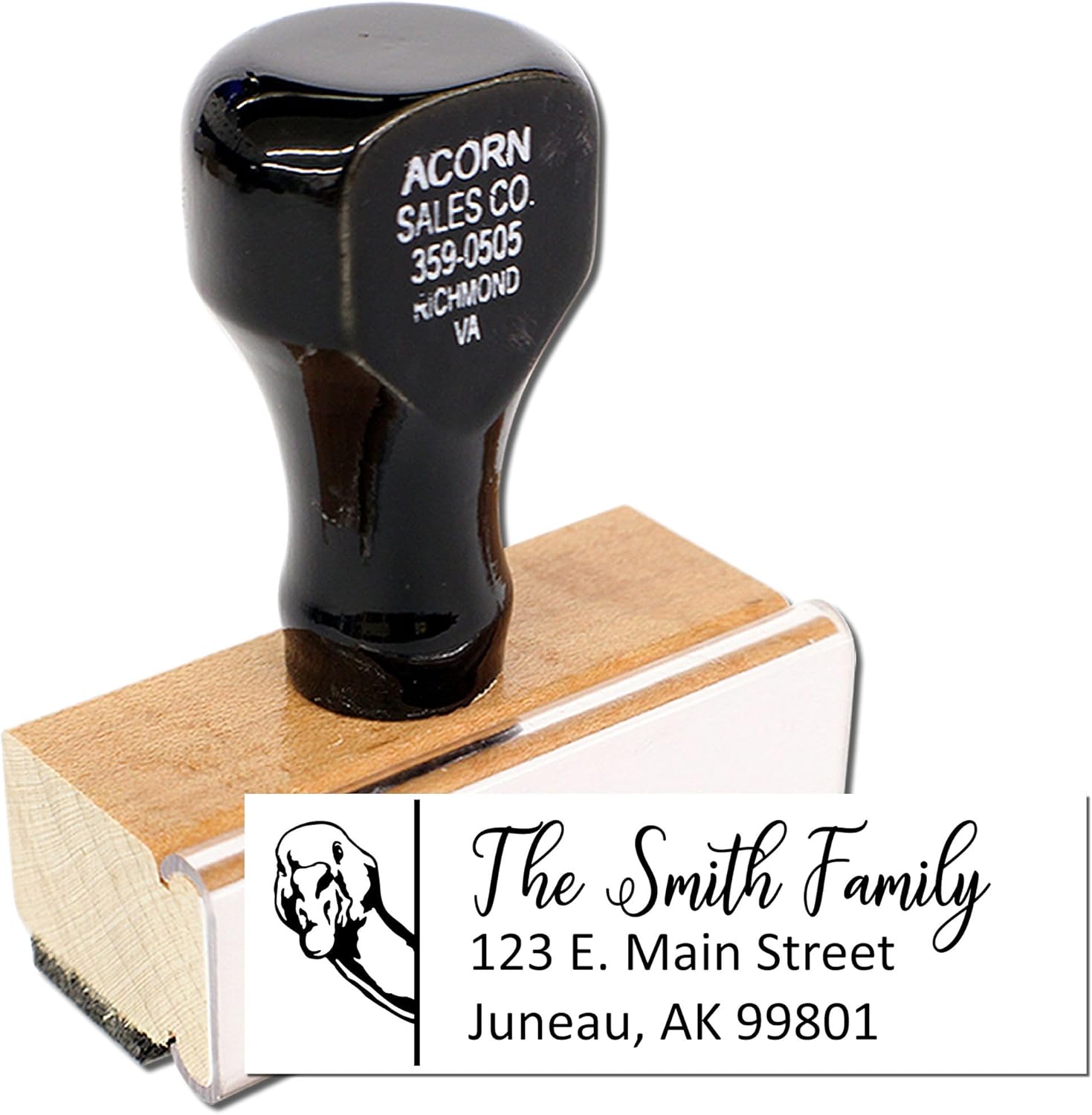 Personalized Goose Address Rubber Stamper with Wood Handle - Ideal for Stamp Pads - Size 7/8 x 2-1/4 - Top Notch Goose Stamp for Address Labels and More, Great for Personalized Gifts