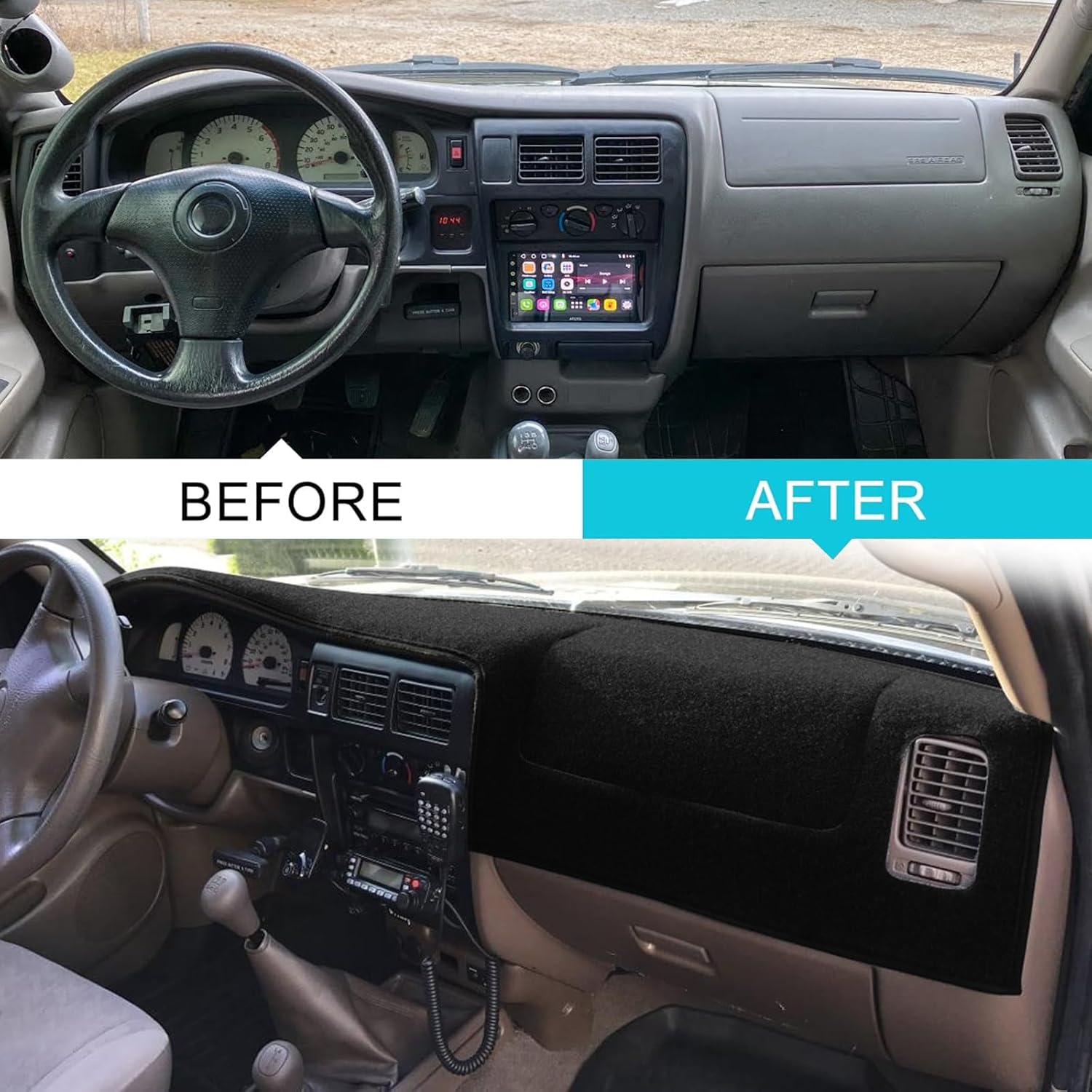 Dashboard Cover Mat Custom Fit for Toyota Tacoma 1998 1999 2000 2001 2002 2003 2004,Dash Cover Dash Mat Pad Carpet Protector(Black)