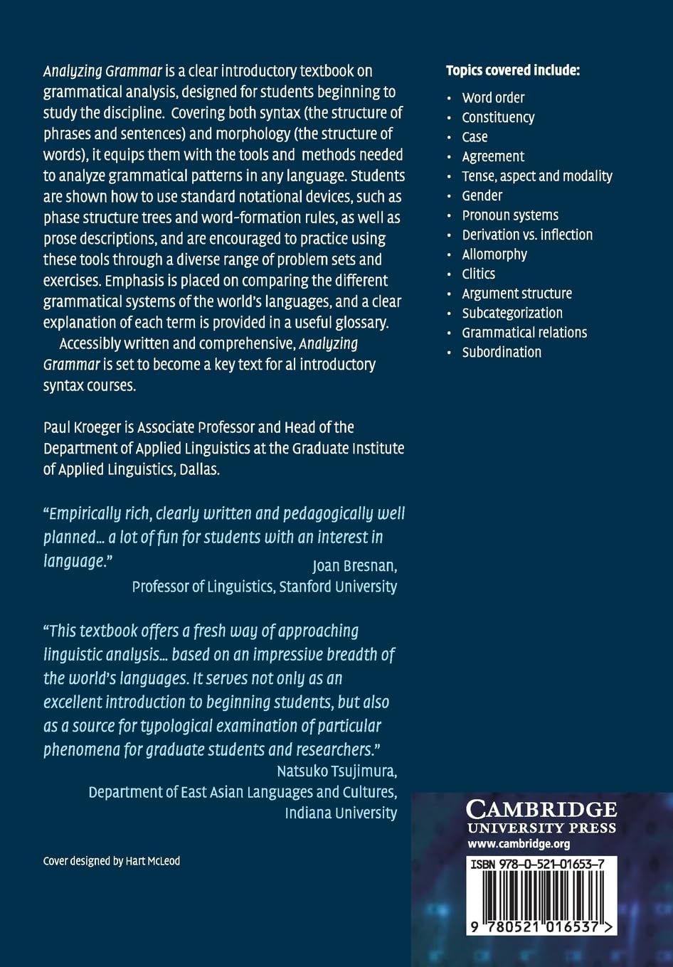 Analyzing Grammar: An Introduction