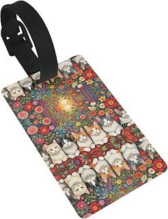 Seven Cats - Etiquetas de equipaje para maletas, etiqueta de maleta de PVC con bucle, tarjeta de dirección para etiqueta de equipaje para cruceros, aeropuertos y viajes
